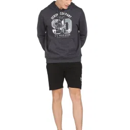 U.S. Polo Assn. Charcoal Cotton Regular Fit Printed Hooded Sweatshirt image 5