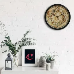 eCraftIndia Designer Round Analog Black Wall Clock image 2