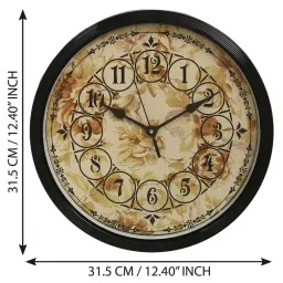 eCraftIndia Designer Round Analog Black Wall Clock image 4