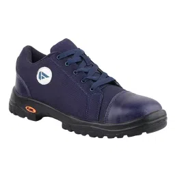 Fuel Steel Toe Safety Shoes PU Single Density Low Ankle Blue Canvas for Mens Size UK8, CANVEE BLUE-picture-22