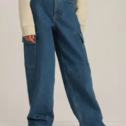 VERO MODA GIRL Medium Blue Denim Cotton Jeans-picture-47