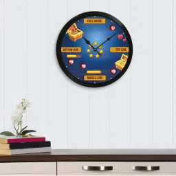 eCraftIndia 'Graphical Game' Designer Round Analog Black Wall Clock image 1