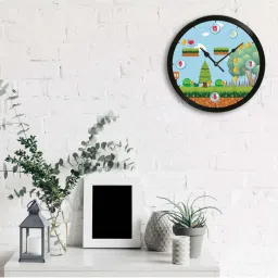 eCraftIndia 'Graphical Game' Designer Round Analog Black Wall Clock image 2