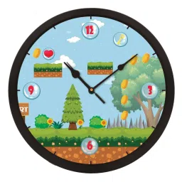 eCraftIndia 'Graphical Game' Designer Round Analog Black Wall Clock image 3