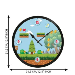 eCraftIndia 'Graphical Game' Designer Round Analog Black Wall Clock image 4
