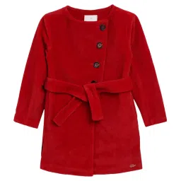 Elle Kids Maroon Regular Fit Overcoat image 1