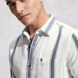 WROGN Striped Knitted Casual Shirt image 4