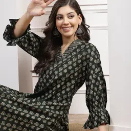 Nayam by Lakshita Green Cotton Printed Kurti image 5