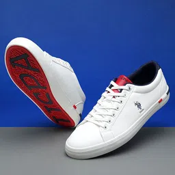 U.S. Polo Assn. Men Off White PU Sneakers-picture-12