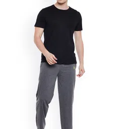 mack jonney VIMAL Men Set Of 2 Grey And Navy Blue Solid Lounge Pants image 5
