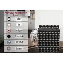 The Furnishing Tree Black Printed Washing Machine Cover image 2