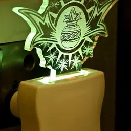 SOMIL White & Blue Printed Glass Abstract Shaped Shaped Wall Lamp image 5