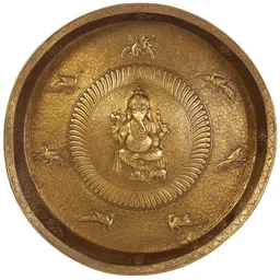 Exotic India Yellow Ganesha Brass Wall Decor-image-17