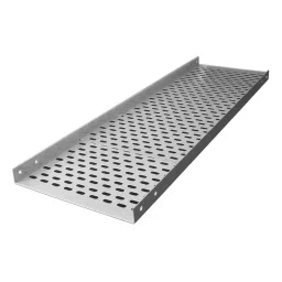 NKE Perforated Cable Tray Pre GI Silver 2.5 m Length 50 X 25 X 1.2 mm Size Wall Mount for Industrial Use image 2
