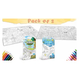 Gowoo Giant Jungle Safari Colouring Poster and Giant Under the Ocean Colouring Poster - Set of 2-picture-27