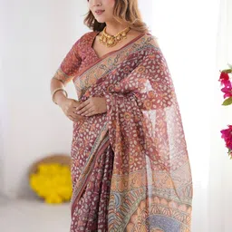 MAHARANI COUTURE Floral Pure Cotton Kanjeevaram Saree image 5