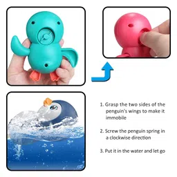 ADKD Swimming Penguin Wind Up Bath Toy (Colour May Vary) image 2