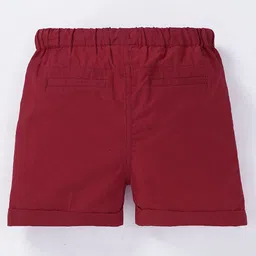 Ed-a-Mamma Cotton Sustainable Knee Length Shorts Solid Colour - Red image 2