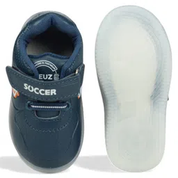 Lil Lollipop Soccer Text Designed Velcro Closure LED Shoes - Navy Blue image 4