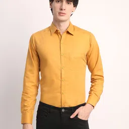 Voroxy Men Smart Spread Collar Solid Cotton Casual Shirt-picture-21