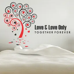 LANSTICK Black & Red Printed Tree With Love Wall Sticker image 3
