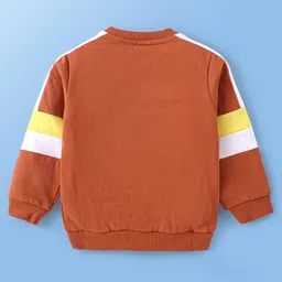 Babyoye 100% Cotton Knit Full Sleeves Winter Wear Suit With Animals Print - Brown image 4