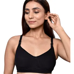 Inner Sense Organic Cotton Knit Pack Of 3 Solid & Floral Printed Antimicrobial Feeding Bras - Multi Colour image 5