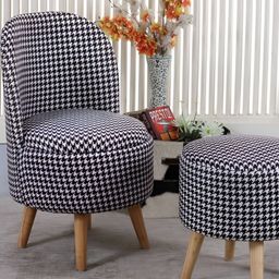 Shadowkart Set Of 2 White & Black Printed Pouffes Sitting Ottomans-picture-6
