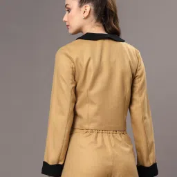 KASSUALLY Mustard Relaxed Fit Crop Shirt image 2