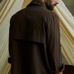 ANDAMEN Dark Brown Regular Fit Cotton Overshirt image 2