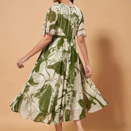 Marigold Lane Green Printed A-Line Dress image 2