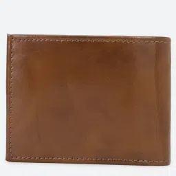 Louis Philippe Brown Leather Solid Bi-Fold Wallet image 2