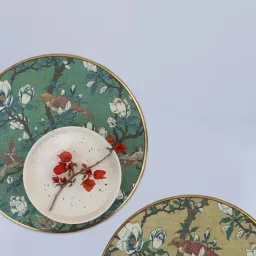 Karo Elira Printed Multicolor Wood Round Tray image 2