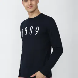 Peter England Jeans Navy Slim Fit Printed SweatShirt image 3