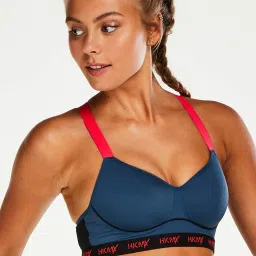 Hunkemoller Blue Non Wired Padded Sports Bra image 1
