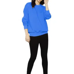 Vimal Jonney Blue Fleece Regular Fit Sweatshirt image 4