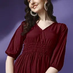 Jash Creation Women Polyester Fit and Flare Dresses image 4