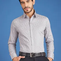 Louis Stitch Grey Cotton Regular Fit Printed Shirt-picture-41