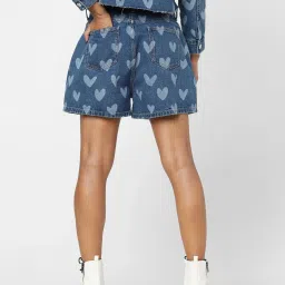 Only Blue Printed Shorts image 2
