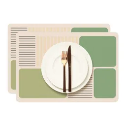 Myntra Elegant Homes 2Pcs Green & Beige Patterned Waterproof Anti-Slip Table Placemats-picture-10