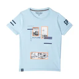 Monte Carlo Boys Blue Cotton Printed T-Shirt-image-64
