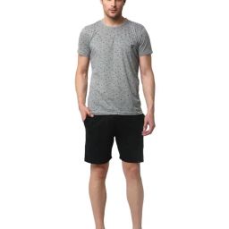 Vimal Jonney Grey & Black Printed T-Shirt & Shorts-image-55