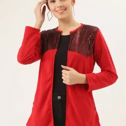 Belle Fille Red Embellished Jacket-image-29