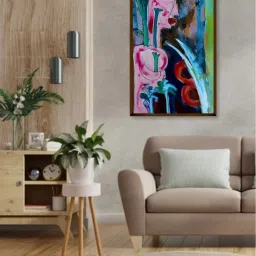 The Art House Abstract Multicolor Canvas Painting image 2