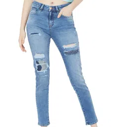 Spykar Blue Skinny Fit Heavily Washed Jeans (YNR)-picture-15