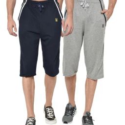 Vimal Jonney Navy & Grey Regular Fit Capris - Pack of 2-picture-2