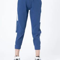 Red Tape Kids Blue & White Color Block Joggers-picture-34