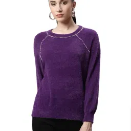 Global Republic Violet Embellished Pullover-picture-12