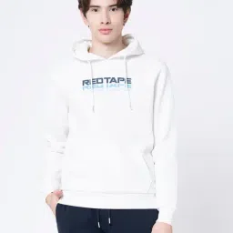Red Tape Off White Regular Fit Graphic Print Hooded Sweatshirt-image-70