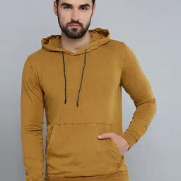 showoffff Showoff Mustard Cotton Regular Fit Hooded Sweatshirt-picture-21
